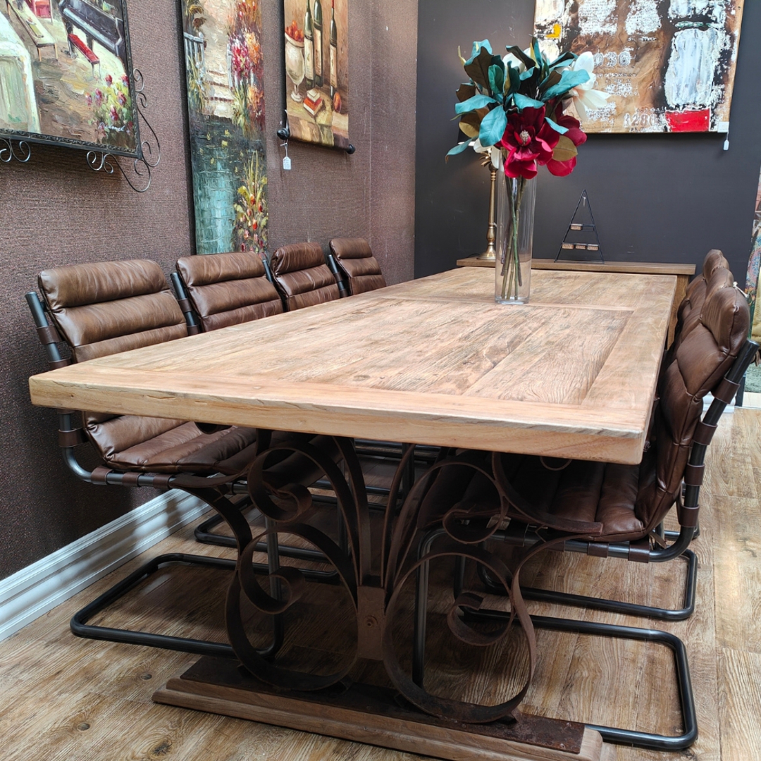 Reclaimed Elm Dining Table with Iron Legs 2.9m image 2
